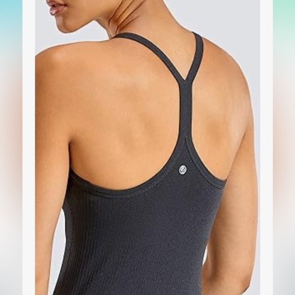 Womens Yoga Seamless Workout Tank Top Racerback with built in bra size L - Picture 2 of 8